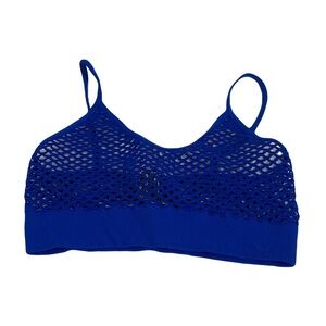 LF / love mar blue mesh netted bralette (one size)